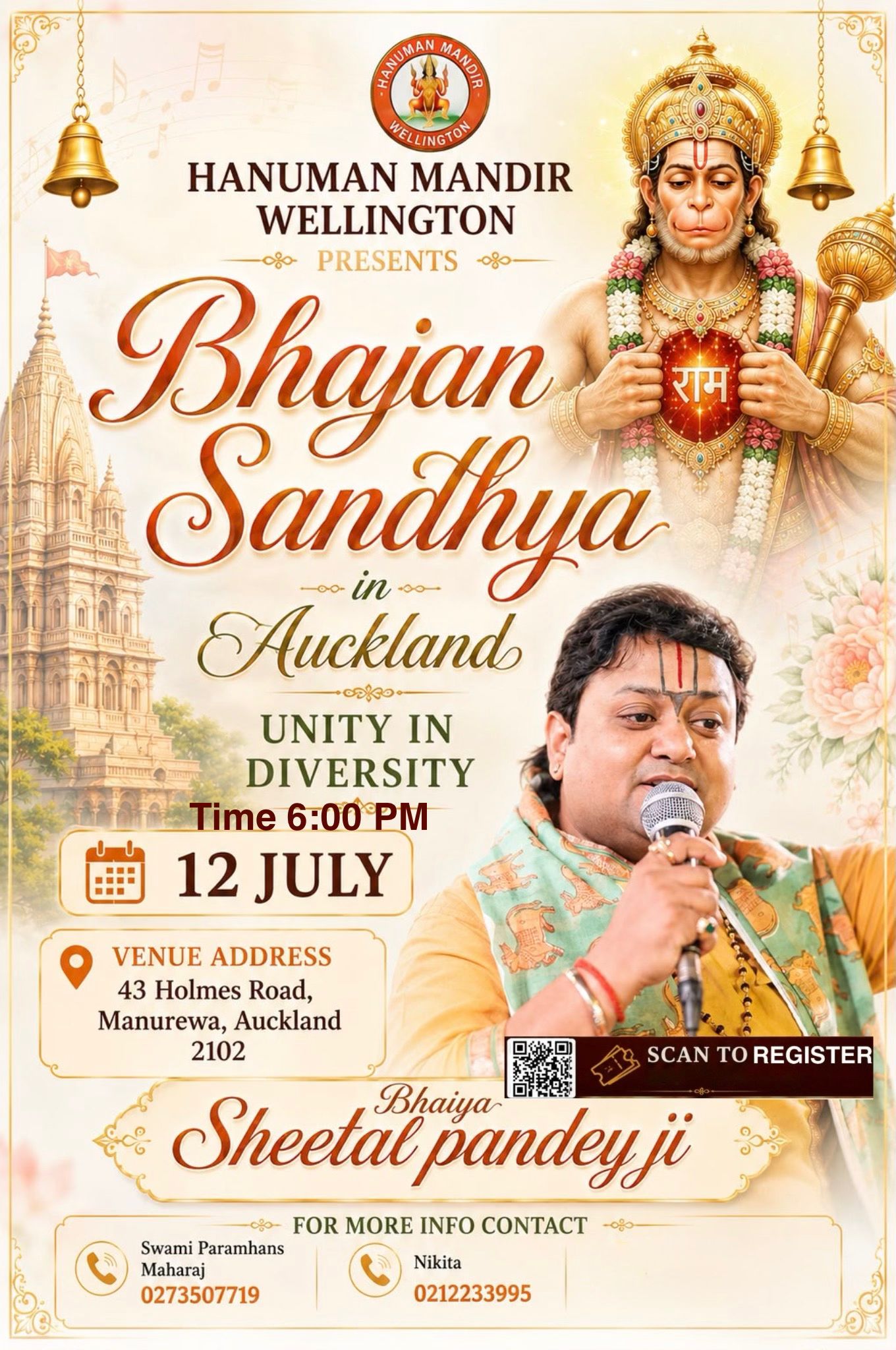 Bhajan Sandhya in Auckland by Sheetal Panday event poster in Auckland