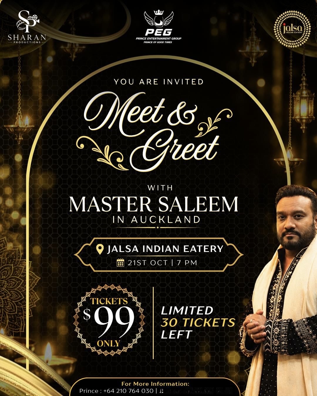 Meet & Greet with Master Saleem – Auckland additional poster